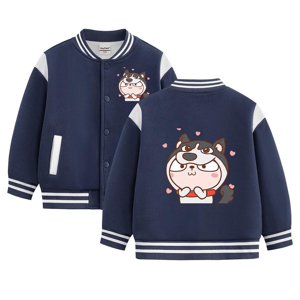 Boys' Stylish Baseball Jacket - Spring, Autumn & Winter 2026 Collection, Plus Velvet, Thickened Outerwear for Medium & Large Kids