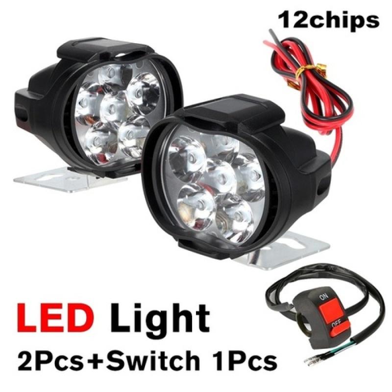6/9LED 12V Motorcycle Headlights Universal White Super Bright Working Front Light 10W LED Scooters Spotlight Moto Fog Lampht