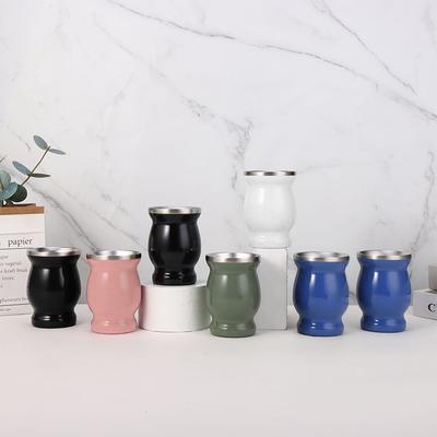 230ML Stainless Steel Mate Tea Cup Stainless Steel Madai Cup Yerba Mate Gourd With Bombillas