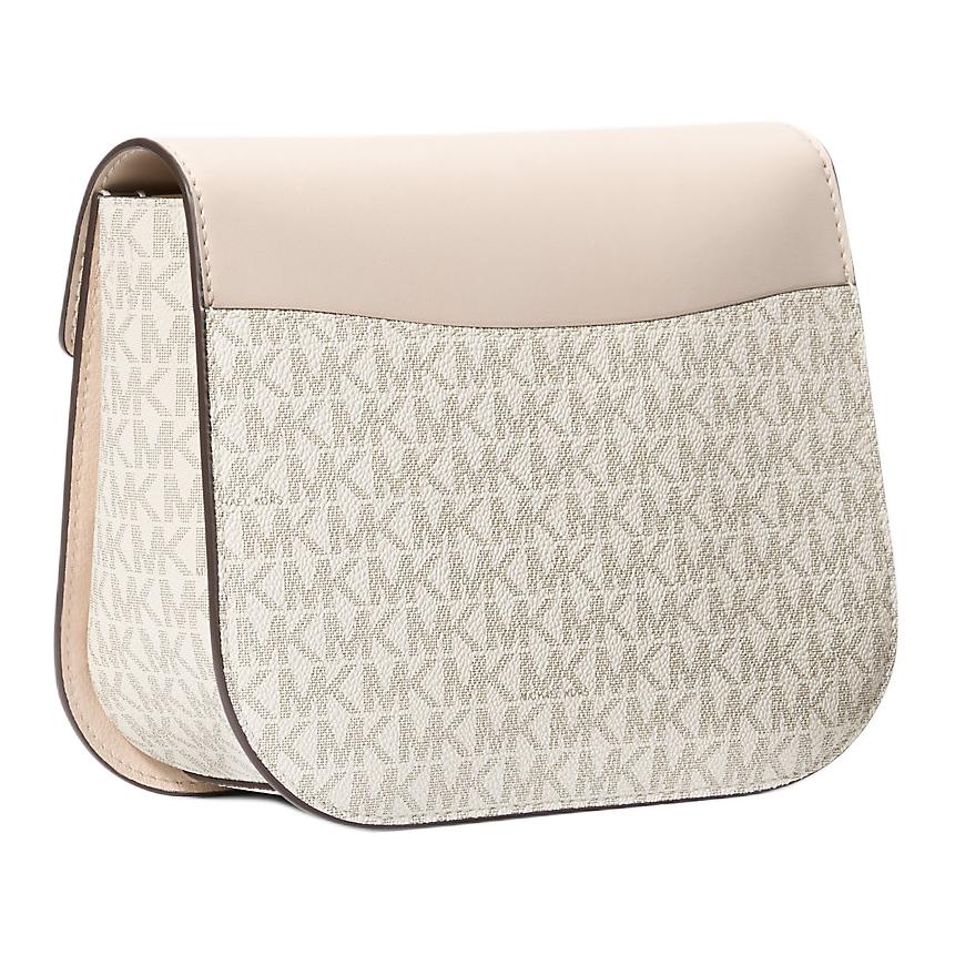 Michael Kors MK Emilia Classic Monogram Coated Canvas Shoulder Crossbody Bag Small Women Bags Beige 35S2GU5C1B-CREME-MULTI-LEGER