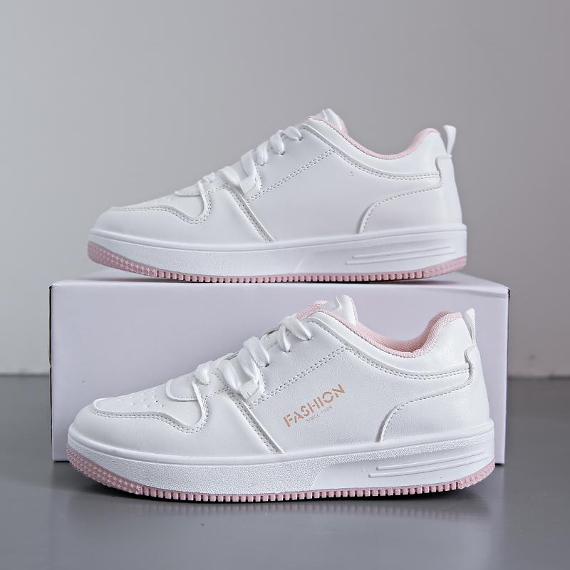 Lace-up Small White Shoes Women  New Thick Sole Show High Women's Shoes Casual Single Shoes Simple Sports Board Shoes