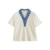 Women's Color-block Polo T-shirt