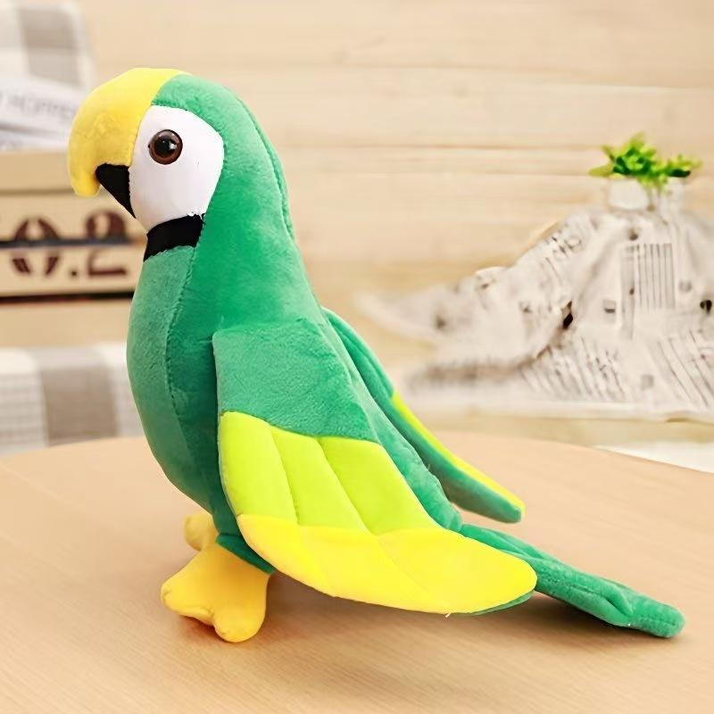 Cute Simulation Macaw Parrot Plush Toy Soft Bird Stuffed Doll Fluffy Animal Gift Kids Boys Girl Home Desktop Art Decor Ornament