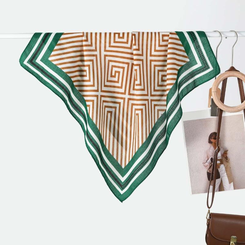 New Women's Temperament Small Square Scarf Decorative Scarf Velvet Small Silk Scarf New Autumn and Winter Warm Scarf