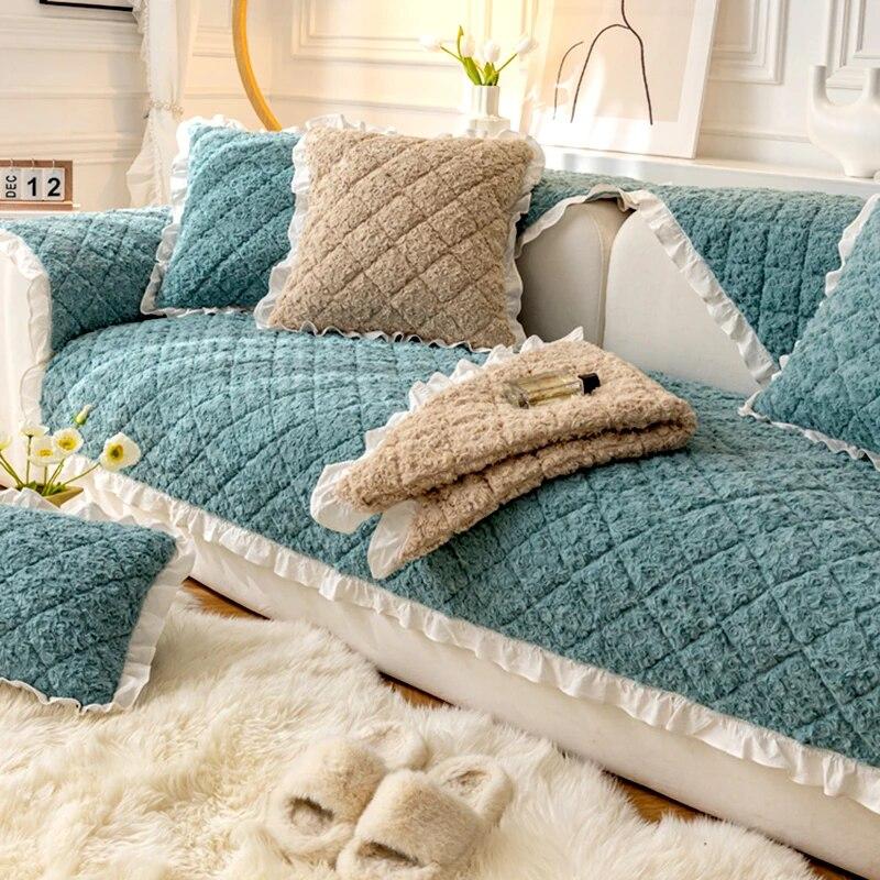 1/2/3 Seater Furniture Couch Slipcover Chaise Longue Corner Covers for Sofas Modern Plush Sofa Covers for Living Room Non-slip