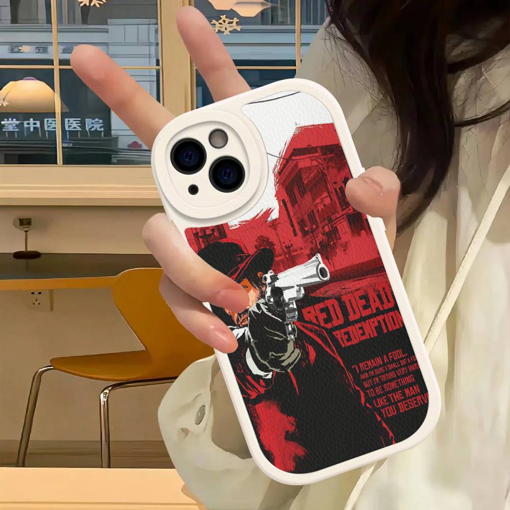 Game Red Dead R-Redemption Leather Phone Case For IPhone 15 14 13 Pro Max 12 11 16 Plus Phone Cover