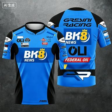 

Gresini Racing Theme Short-sleeve T-shirt Casual Round Neck Breathable Top for Sports Enthusiasts S