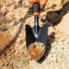 Metal Garden Trowel with Ergonomic Black Handle and Orange Trim - Perfect Tool for Planting Flowers and Vegetables