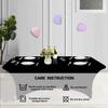 46FT BlackWhite Stretch Spandex Table Cover Washable Kitchen Universal Tablecloth Fit for Event Banquet Wedding Cocktail Party