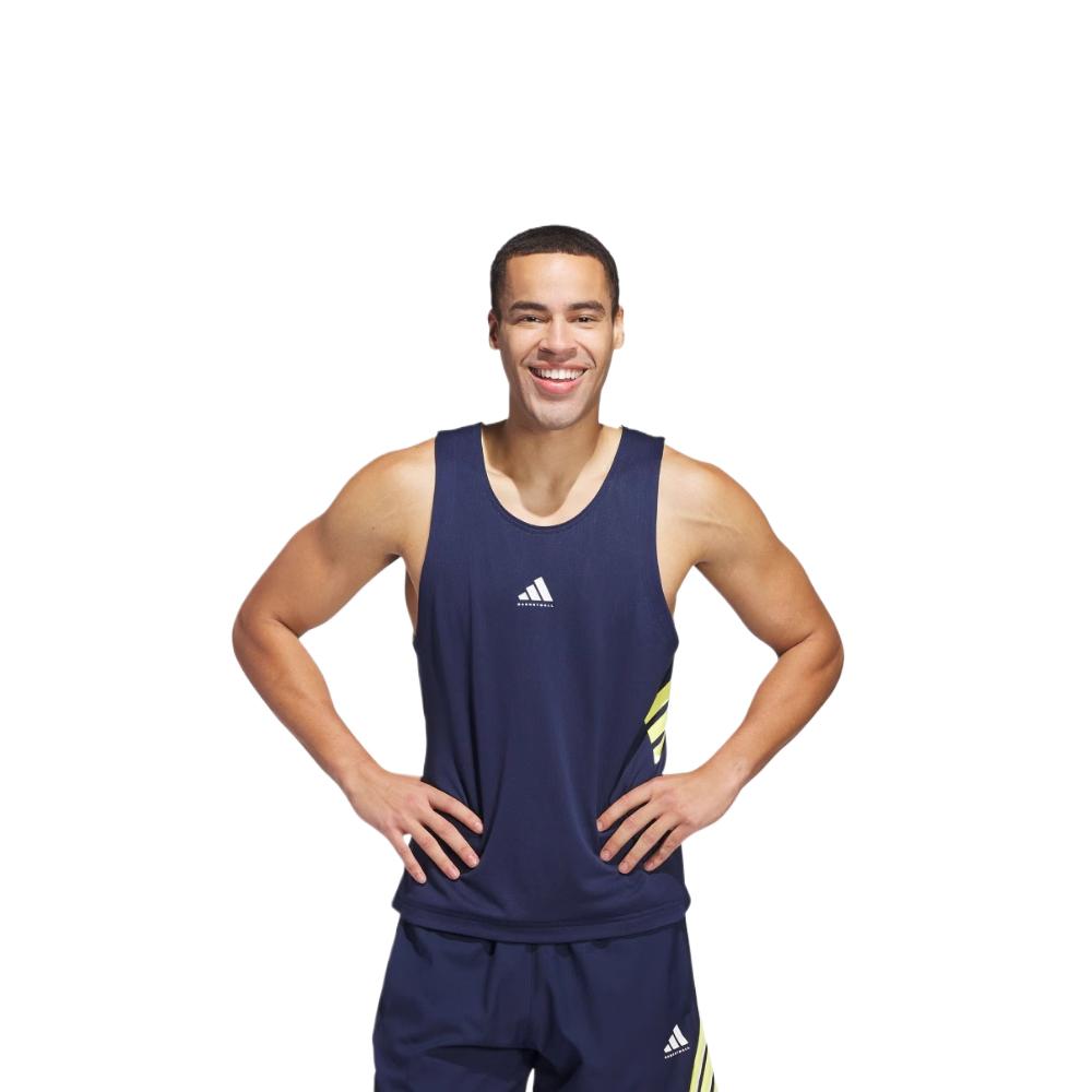 

Adidas Soft Comfortable Stylish Breathable Tank Top Men Tops Deep-Indigo Pure-Sulfur JN4707