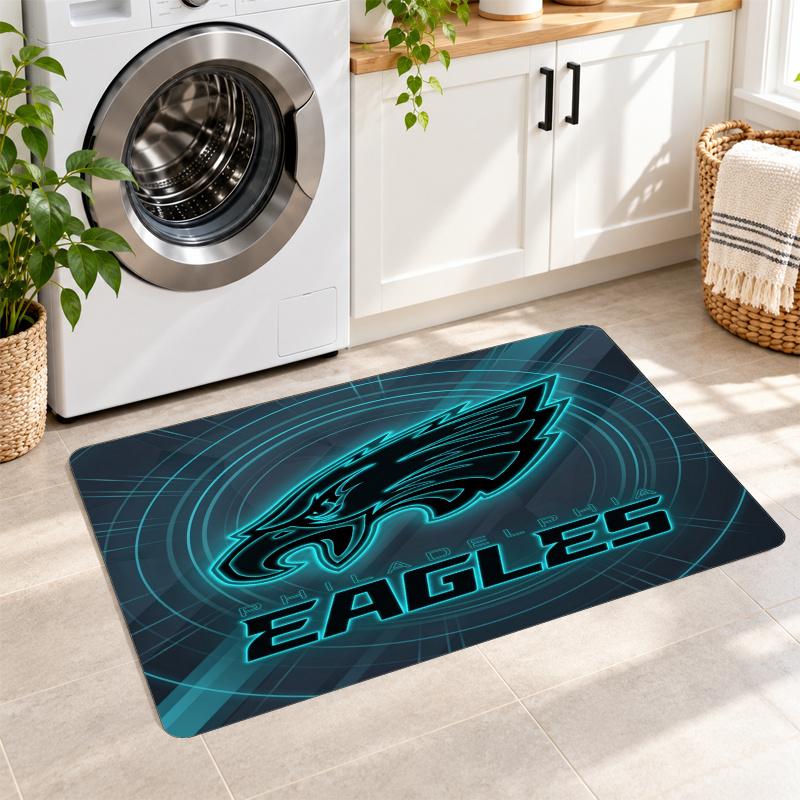 Flannel Kitchen Mat Philadelphia Eagles Soft Area Rug Non Slip Floor Carpet Home Decoration