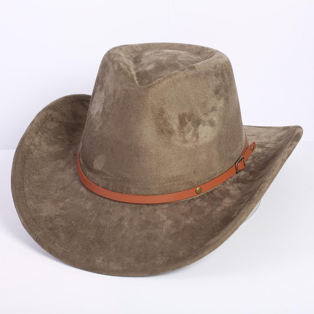 Popular European and American Classic Suede Western Cowboy Hat Men's and Women's Fashion LO Style Peach Heart Cowboy Hat