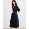 Demana Cloud Cotton Denim Maxi Dress with Belt