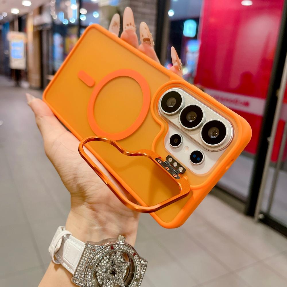

Camera Fold Stand Holder For Magsafe Magnetic Case For Samsung S26 S25 FE Ultra Plus A17 A56 A26 A16 Frosted Armor Bracket Cover Galaxy S26 Ultra