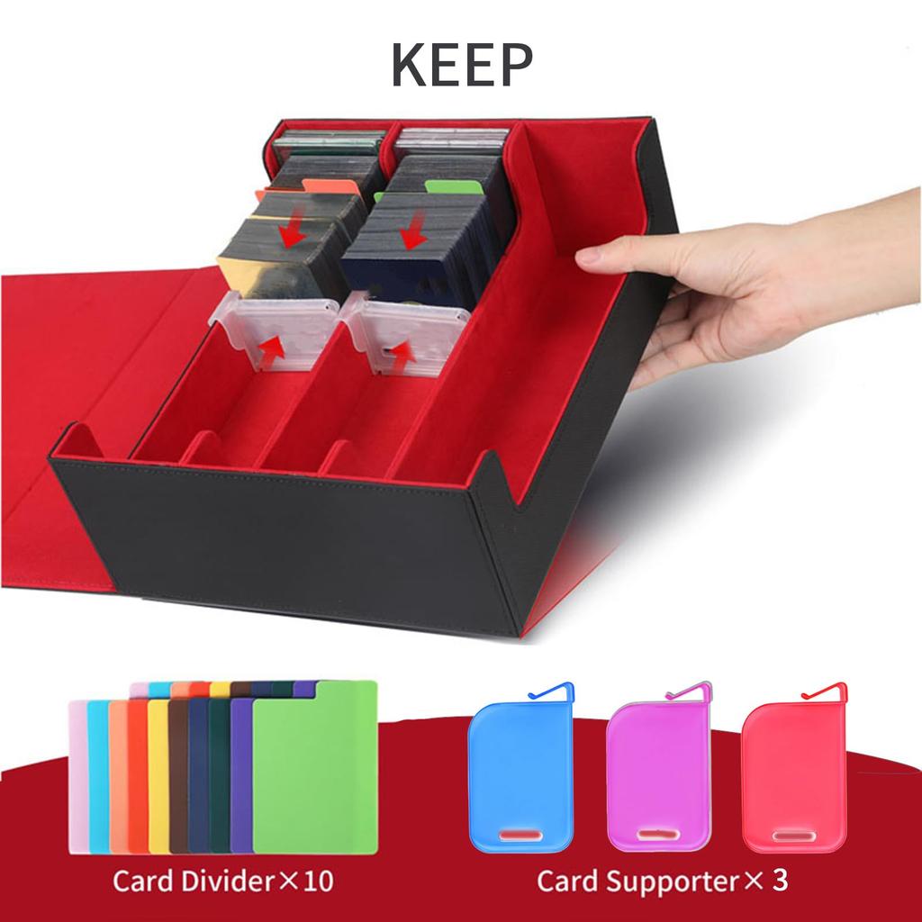 Smine Deck Stor Samlekort Kortoppbevaring Kort Holder 1800 Samlekort Magnetiske Terninger PU for Trading Lasterveske, Kapasitet, Etui, Boks, Etui, Kort,