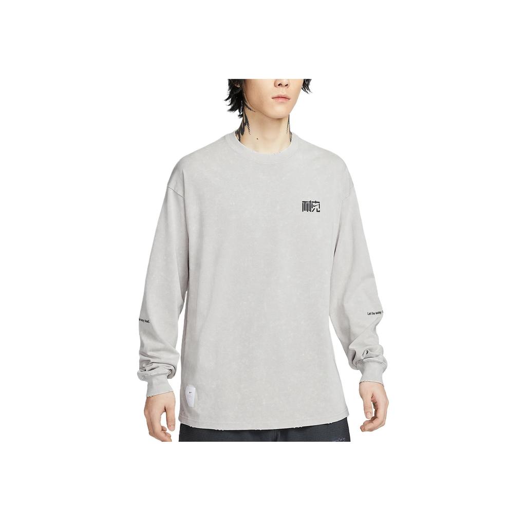 Nike Sportswear NAI-KE Series Warm Comfortable Breathable Lightweight Long Sleeve T-Shirt Men Tops Light-Iron-Ore-Gray HQ0893014