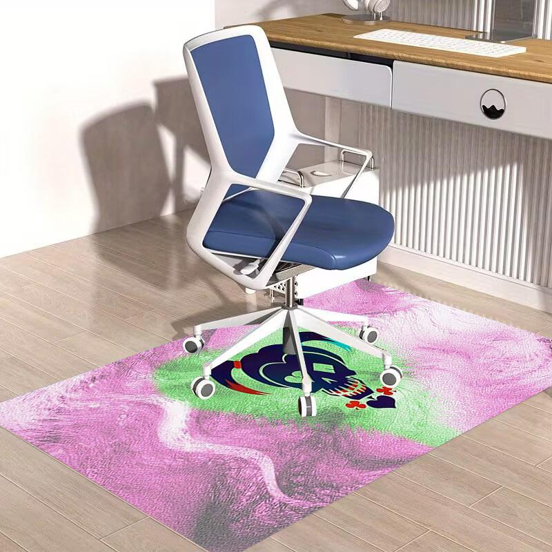 1pc Office Carpet Chair Mats Harley Quinn Skull Perfect for Decorating Office Chairs, Living Rooms, Or Bedrooms,Polyester Carpet