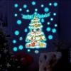 Christmas Glow In The Dark Wall Stickers Blue Luminous Snowflake Christmas Tree Santa Claus Wall Decals Removable Window Cling
