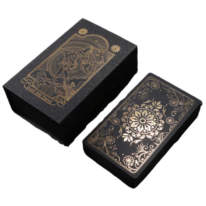 Waterproof Black PVC Tarot Cards - Colorful 78 Card Deck for Board Games