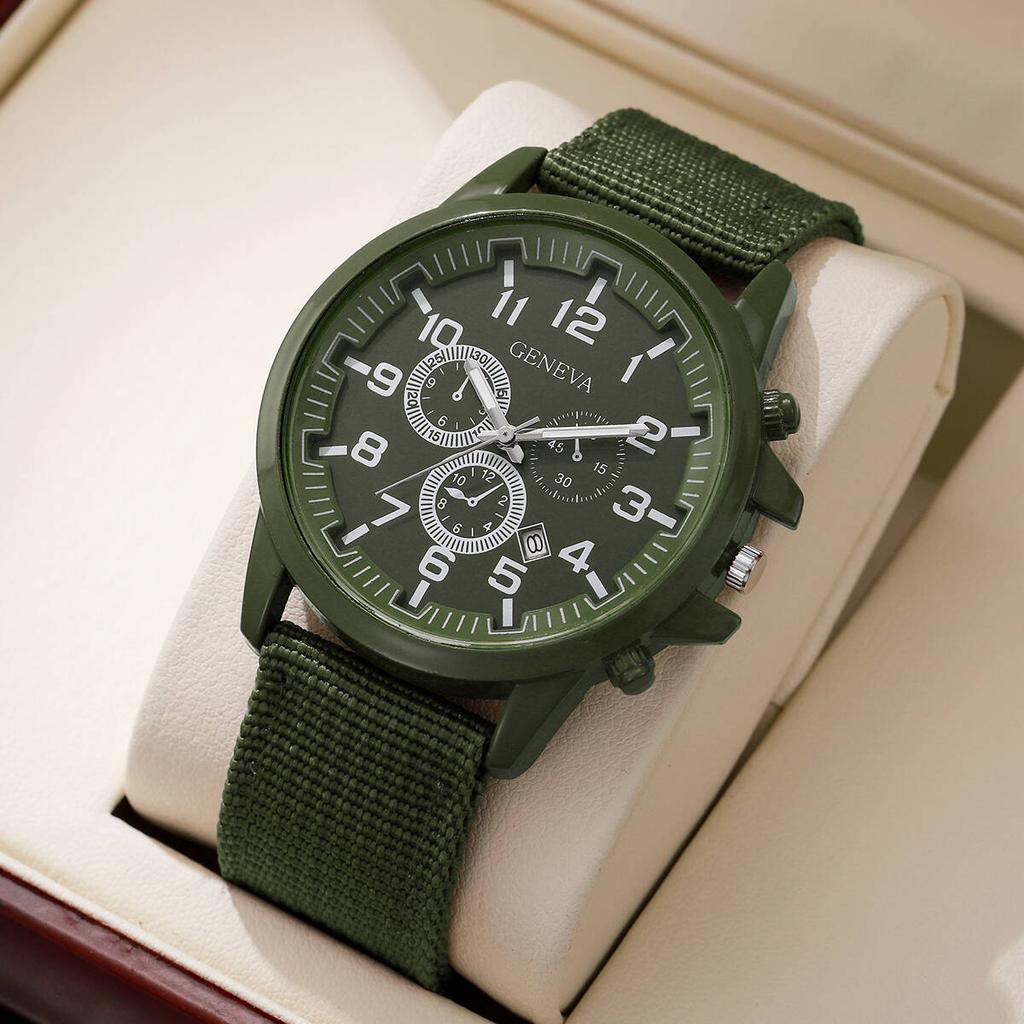 Fashion Mens Military Watch Casual Nylon Sports Quartz Watch With Calendar Reloj Hombre