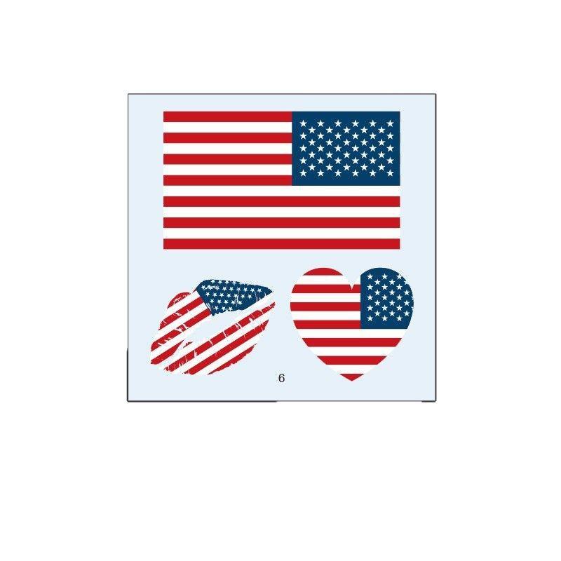 US, Canada and Mexico World Cup Flag Tattoo Sticker, Football Game Sports Meeting Tattoo Sticker, Makeup Face Sticker