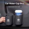 Car Door Water Cup Holder Back Seat Drink Rack Leather Storage Box For Toyota Corolla Yaris Prius CHR Aygo Camry Auris Avensis