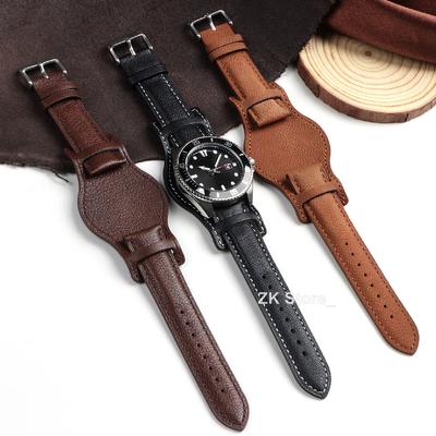 Cowhide Watch Strap Bracelet Vintage Genuine Leather 18mm 20mm 22mm Watchband Women Men Fashion Watch Band Belt with Pin Buckle