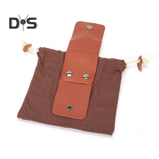 Outdoor Foraging Bag Faux Leather Belt Waterproof Waxed Canvas Foraging Pouch Camping Hiking Waist Hanging Fruit Picking Collection Tool Organizer