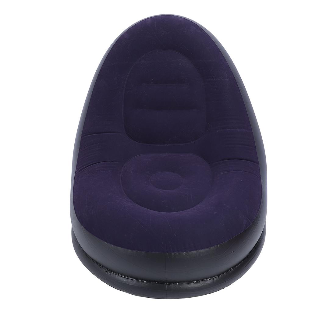 Inflatable Sofa Chair Stylish Simple Soft  ing Blow Up Lounger Chair with Footstool for Living Room Outdoor Travel Camping Picnic