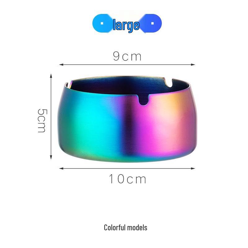 Customized Windproof Stainless Steel Ashtray with Engraved Silk Flower for Bars, Cafes, and Living Rooms