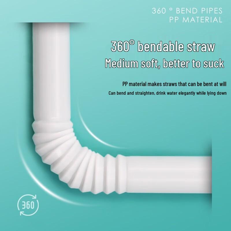 Fangcaodi Individually Wrapped Bent Disposable Straws