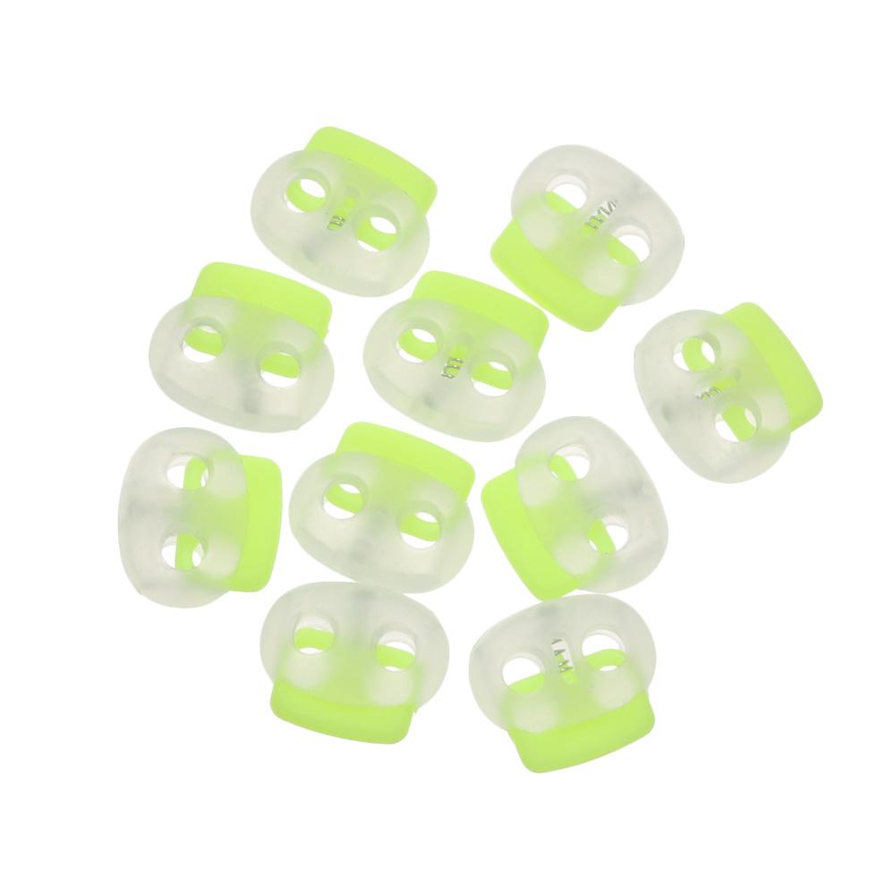 10pcs 18.5*17mm Sportswear Accessories 4mm Hole Apparel Shoelace Button Cord Lock Bean Toggle Clip Plastic Stopper