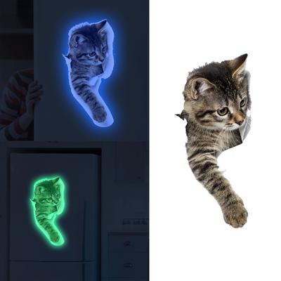 Cartoon Animals Cute Wall Stickers Removable Vinyl Cats Wallpaper Murals 3D Art Home Decor Decal For Bedroom
