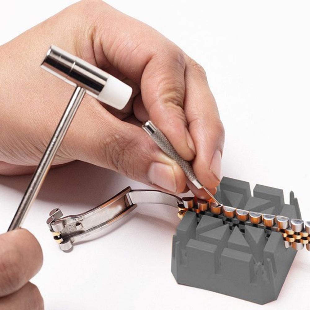 11pcs/set Watch Link Removal Tool, Repair Kit For Watch Bracelet Adjustment Replacement, Link Remover ,Pins ,Spring Bars ,Hammer