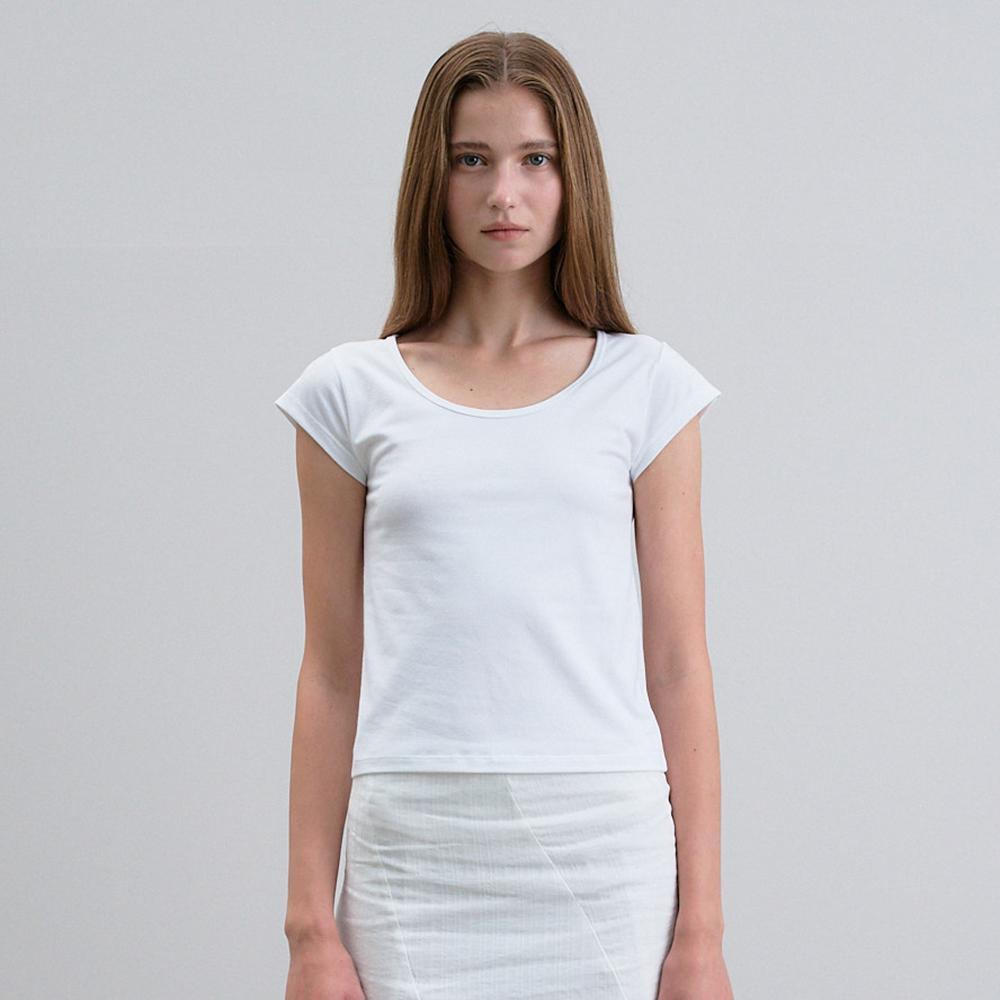 NOEUD Lean U-Neck Tee (Ivory)