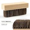 Square Beechwood Horsehair & Boar Bristle Soft Brush for Polishing and Dust Removal on Leather Shoes, Seats, and Cars.