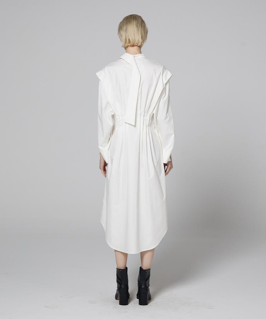 Meuameu Side Pleated Shirt Dress