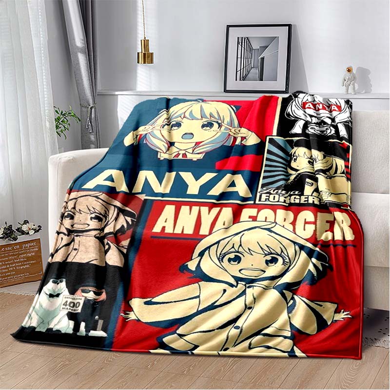 Spy x family cartoon and anime Print Flannel Blanket Ultra Soft Warm Throw For Bedroom Living Room Indoor Home Holiday Gift
