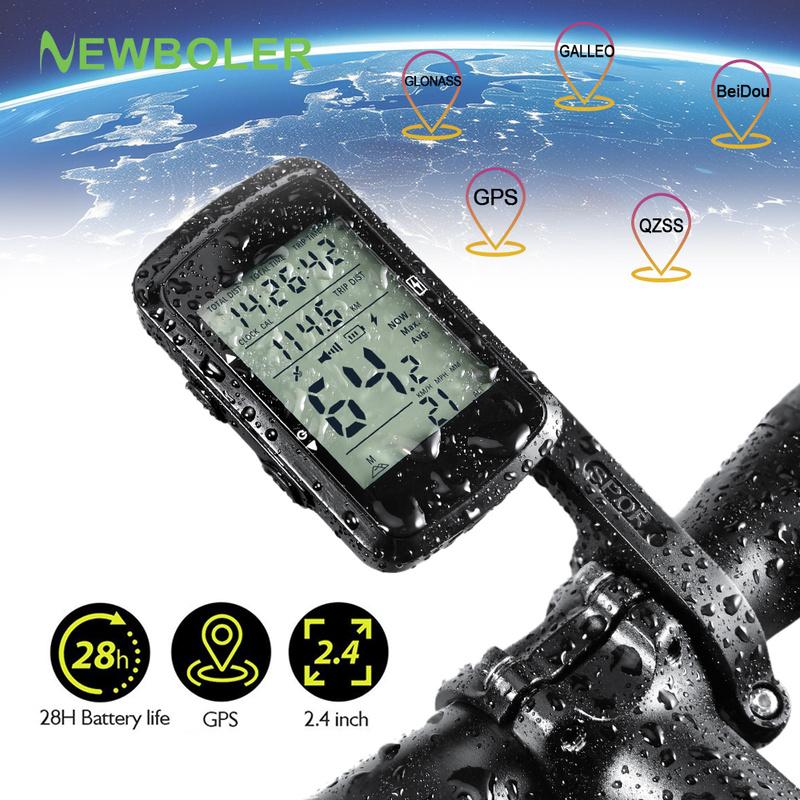 NEWBOLER Ciclocomputador Inalámbrico GPS Velocímetro de Bicicleta MTB Bicicleta de Carretera Impermeable Recargable por USB Accesorios para Bicicleta