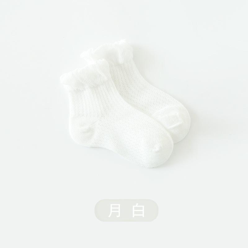 1pair Thin Summer Infant Baby Girls Mesh Socks Newborn Girls White Soft Mid Tube Socks Cool Thin Toddler Kids Girl Socks Clothes