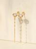 Minimalpiercing 14K Tulip Long Chain Drop Piercing Earrings