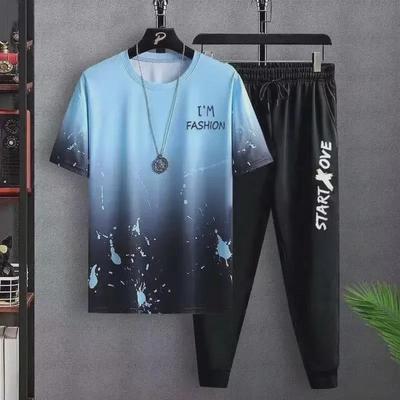 Teen Girls' Summer Sports Set: Lightweight Printed Short-Sleeve Top & Trousers