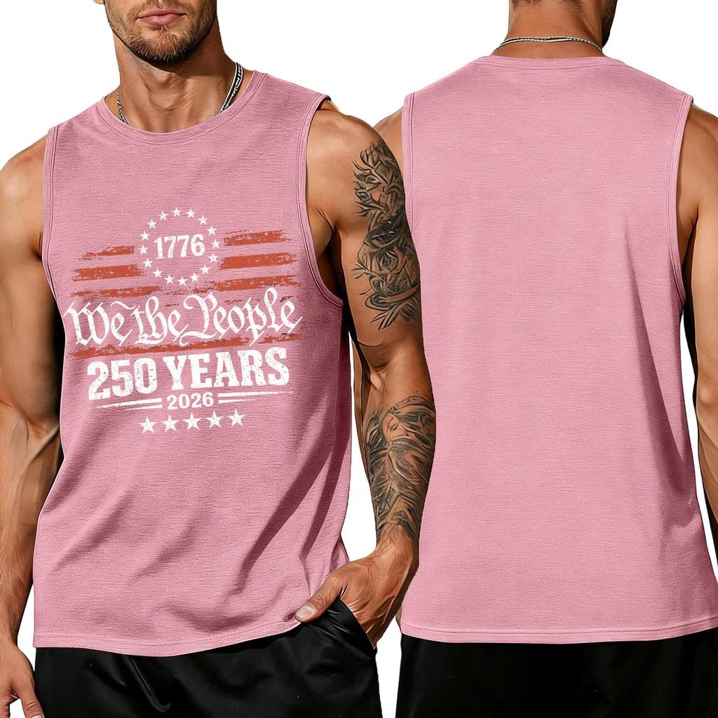 Uomo 4 Luglio Camicie USA Muscolo Senza Maniche Magliette Patriottiche