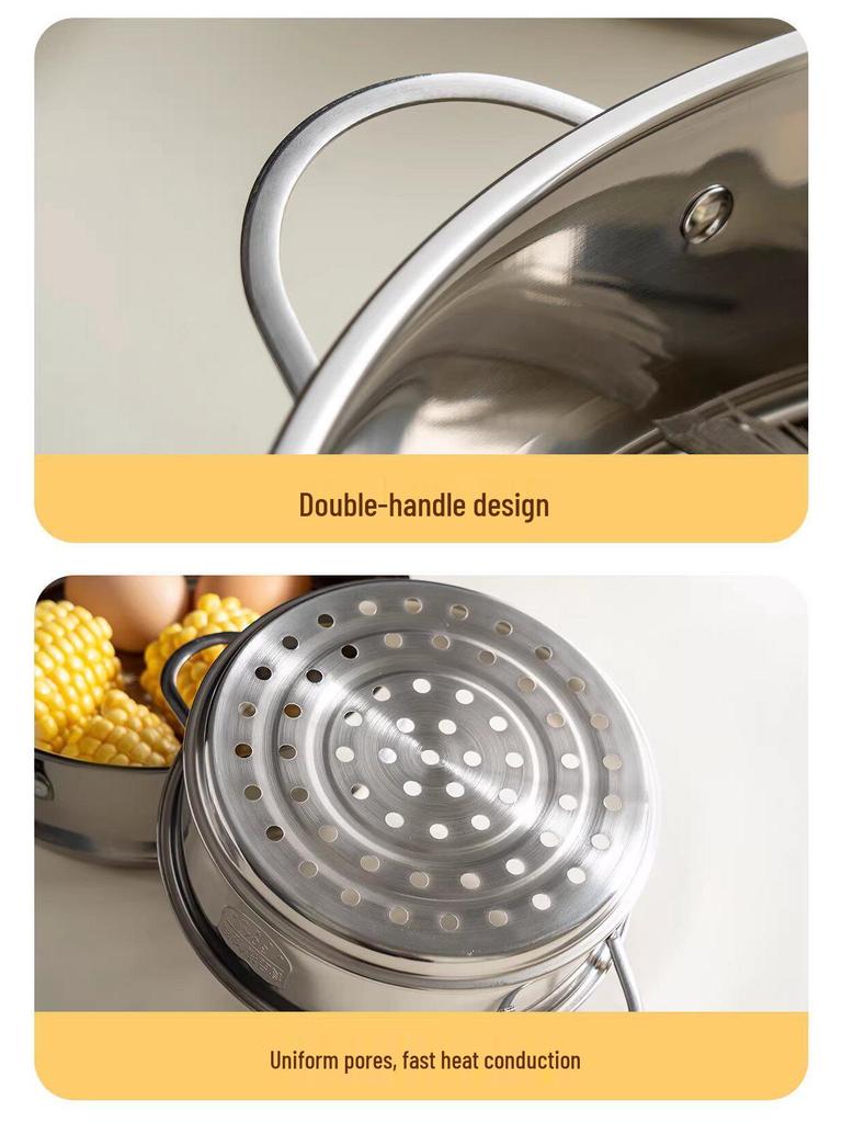 304 Stainless Steel Steamer Basket: Baby Food, Milk Pot, Rice Cooker, Bun Steam Rack