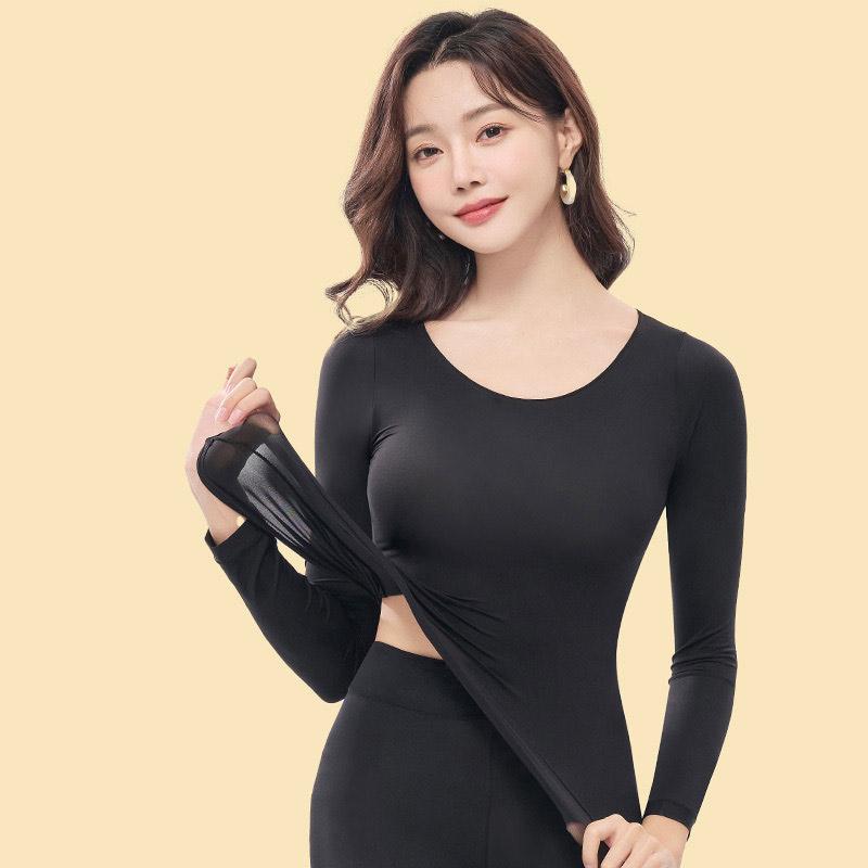 Seamless Thermal Underwear Set Women's Thermal Underwear First Layer Thermal Top 2pcs Suit Winter Thermo Clothing Ladies Thin