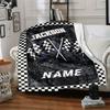 Racing Flag Home Customize Your Name Blankets Comfortable Soft Portable Blanket For All Seasons Suitable For Picnics Sofas Offices Beds Living Rooms