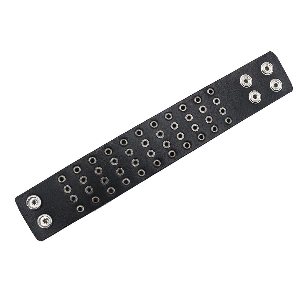 European-American Leather Skull Rivet Punk Bracelet