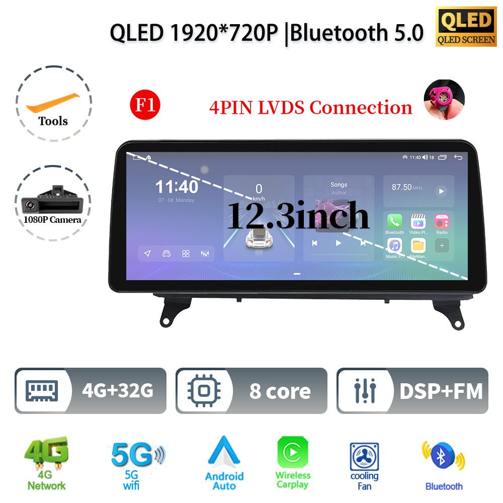 12.3" For BMW X5 E70 X6 E71 2007-2012 Android 14 Car Radio Multimedia 4G GPS Navigation Bluetooth Stereo CarPlay Touch Screen