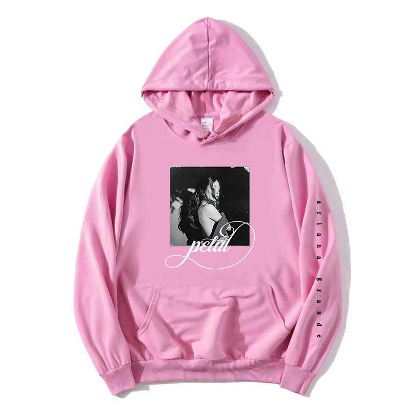 Felpe con Cappuccio Foto Piastrelle Petalo Design Ariana Grande Felpe con Cappuccio in Pile Manica Lunga Felpe con Cappuccio Unisex Streetwear Donna