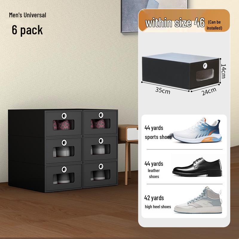 Schuhregal: Platzsparende transparente Kraftpapier-Aufbewahrungsboxen